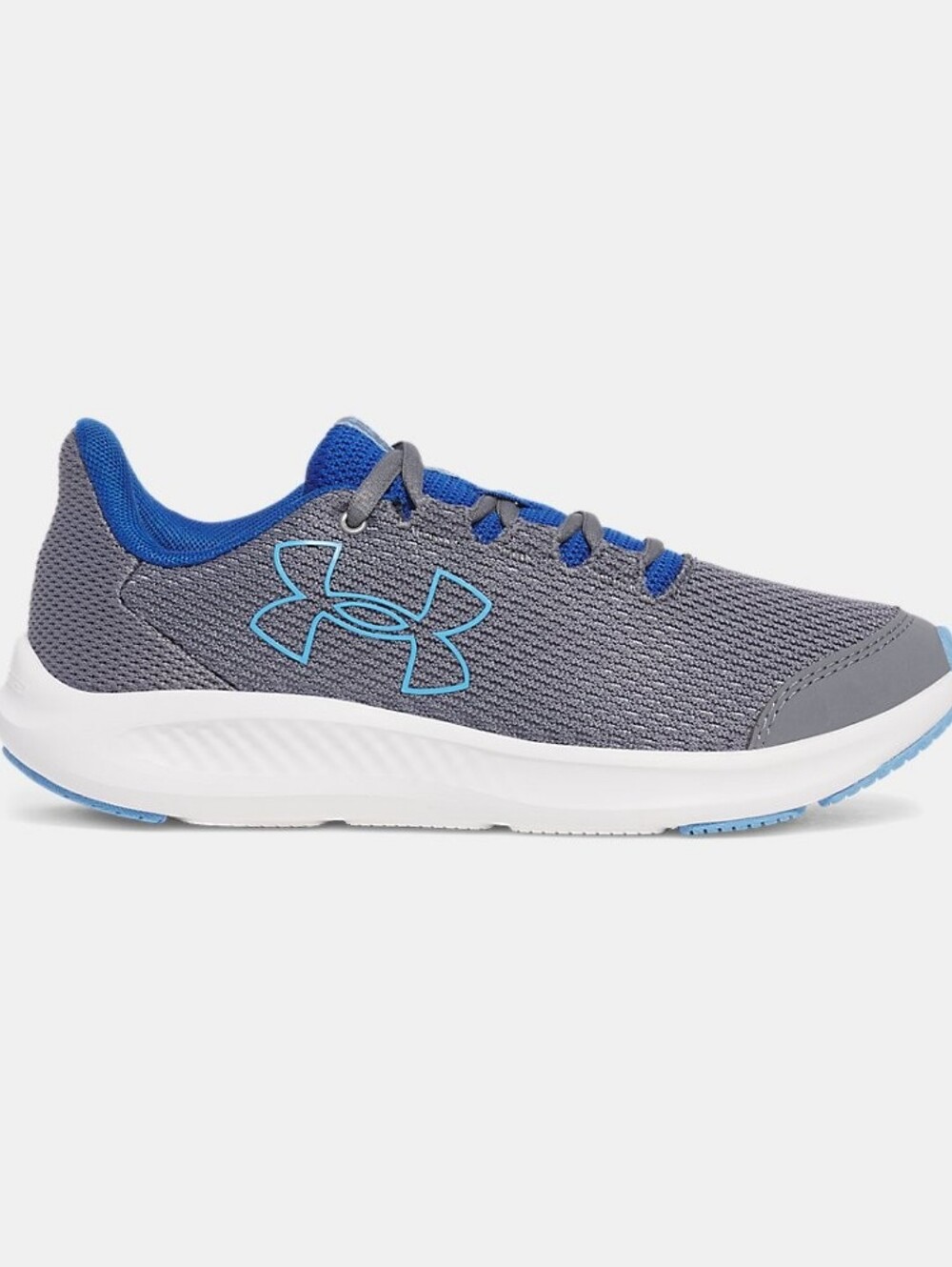 Under Armour Boy's Grey & Blue Lightweight Running Shoes Size 3.5Y